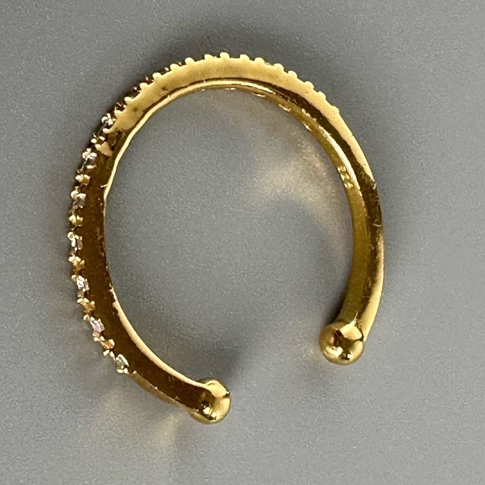 14k Gold Vermeil CZ Ear Cuff - Picture 3 of 7